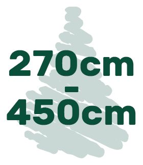 Artificial Christmas trees in height of 270-450 cm