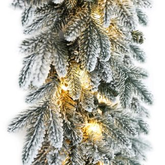 Artificial flocked Christmas garland Royal Spruce PE LED