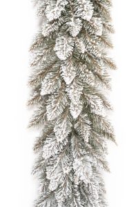 Flocked artificial Christmas garland Snowy White Spruce