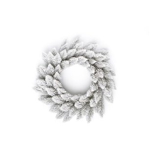 Flocked artificial Christmas wreath Snowy White Spruce