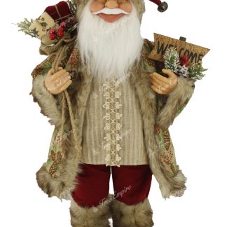 Christmas decoration Santa Claus Beige-Burgundy 60cm