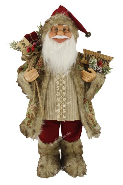 Christmas decoration Santa Claus Beige-Burgundy 60cm