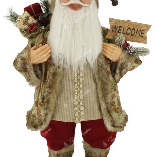 Christmas decoration Santa Claus Beige-Burgundy 80cm