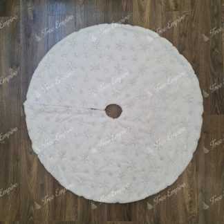 Christmas tree skirt White with silver snowflakes