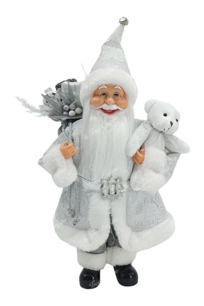 Christmas decoration Santa Claus Silver 40cm