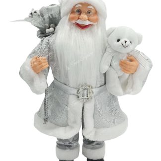 Christmas decoration Santa Claus Silver 60cm