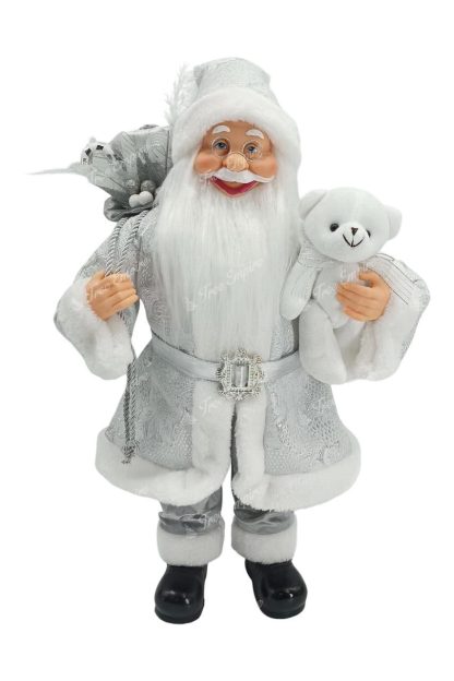 Christmas decoration Santa Claus Silver 60cm