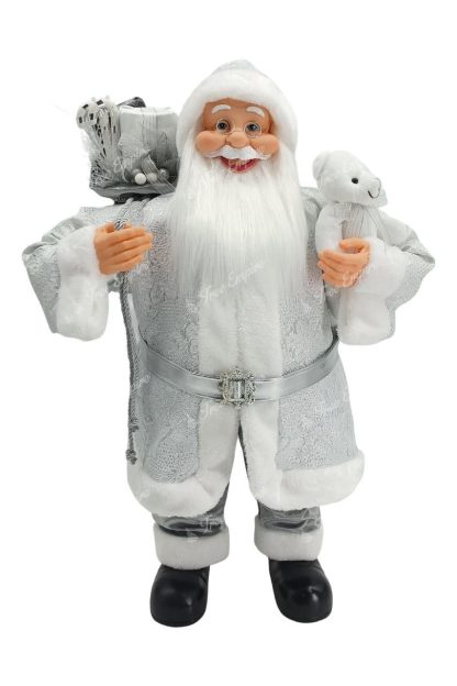 Christmas decoration Santa Claus Silver 80cm