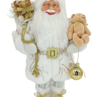 Christmas decoration Santa Claus White-Gold 40cm