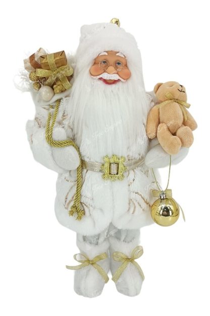 Christmas decoration Santa Claus White-Gold 40cm