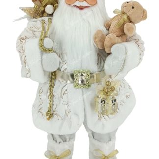 Christmas decoration Santa Claus White-Gold 80cm