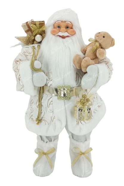 Christmas decoration Santa Claus White-Gold 80cm