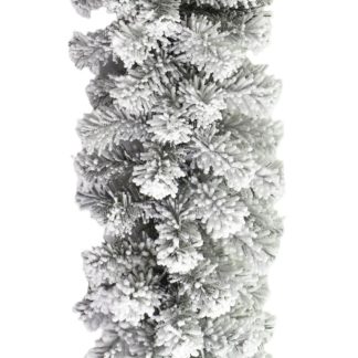 Snowy white artificial Christmas garland Flocked Tatra Spruce