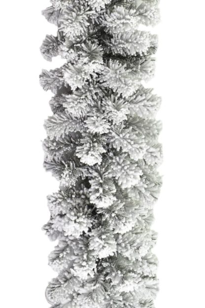 Snowy white artificial Christmas garland Flocked Tatra Spruce